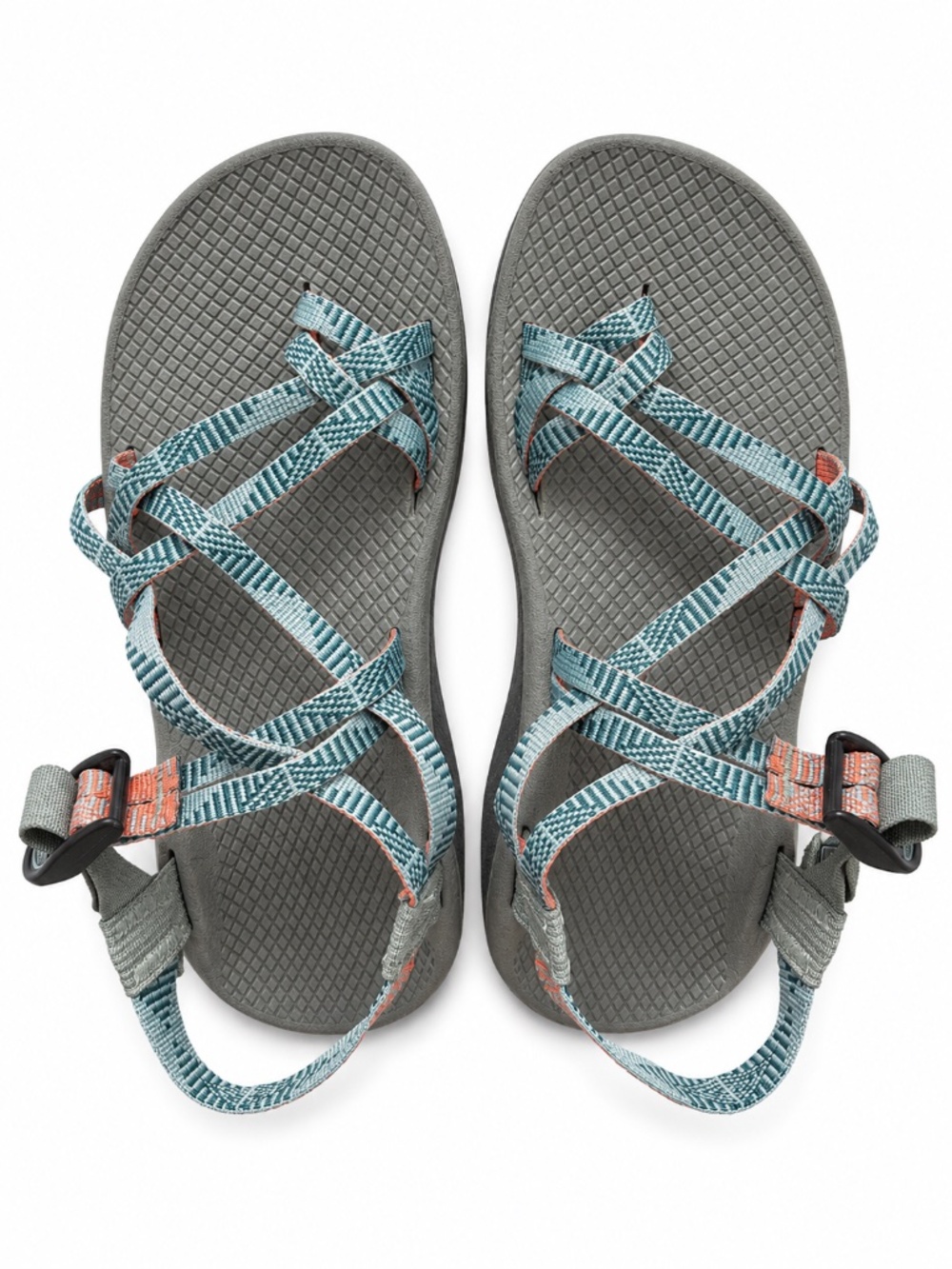 Chaco Shoes Women 8 ZX/2 Cloud Sandals Rune Teal Orange Adjustable Cushioned